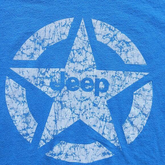 Blue vintage look jeep cotton t-shirt - Picture 2 of 4